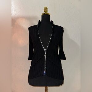 Black Zippered Women's Sweater